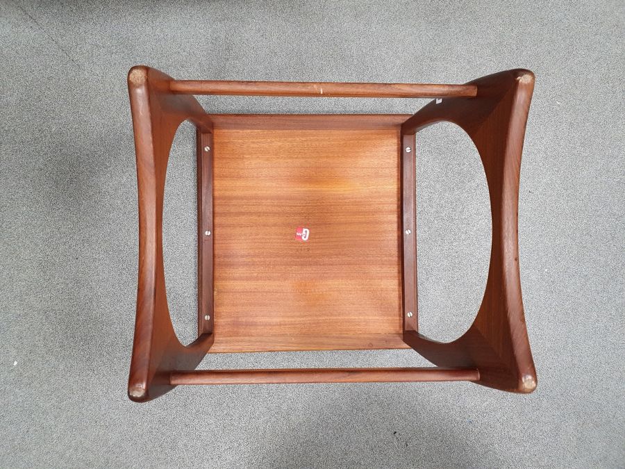 Mid 20th century G-Plan 'Astro' teak coffee table with two nesting tables, 50cm x 99cm x 50cm - Image 10 of 19