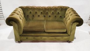 Two-seat Chesterfield-type office reception sofa