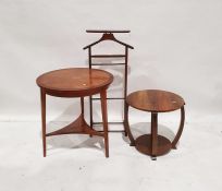 Circular occasional table, satinwood banded, on tapering supports, a two-tier coffee table and a