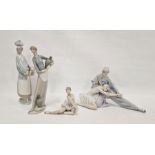 Assorted Lladro figures to include woman with jugs, ballerina, etc (4) Condition ReportNo obvious