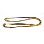 9ct gold herringbone chain-link necklace, 10g approx.