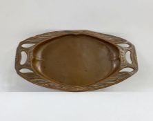 20th century Joseph Sankey & Sons copper twin-handled tray in the Art Nouveau taste, stamped 'Made