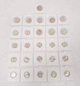 Collection of 26 silver coins 1945/46 six pence and threepence