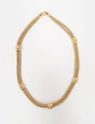 Mesh gold coloured necklace (52.0g) (tests for 18ct)