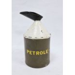 Vintage tin marked 'Petrole' in yellow writing