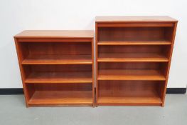 Two teak G-plan open bookshelves (2)