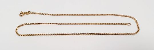 9ct gold chain link necklace (clasp broken), 4g approx.