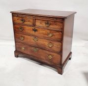 Georgian mahogany chest, the rectangular top with moulded edge above brushing slide, two short and