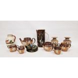 Royal Doulton stoneware teapot and various Doulton stoneware teapots and jugs, a pair of Doulton