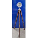 Lucas spotlight on a vintage engineer's / surveyor's tripod