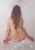 E Tyler  Oil on board  Nude study of female form, signed and dated 03 lower right, 34cm x 22.5cm