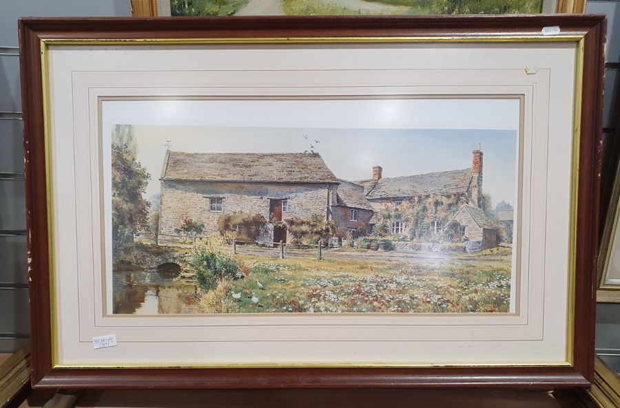 J E Halliday - 20th century Oil on board Rural landscape with dwellings, signed and dated 1983 lower - Image 3 of 10