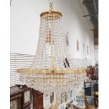 Six light electrolier with glass drop shade