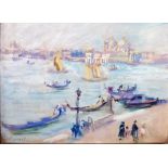 Paul Paeschke (1875-1943) Pastel Venetian scene, signed indistinctly lower left, 26cm x 34cm