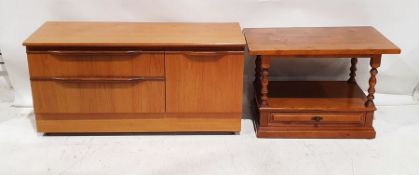 Mid-century modern teak low lounge unit, height 59cm, length 119cm, depth 43cm together with a