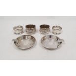 Pair of 20th century silver ashtrays, circular, Birmingham, maker's mark CWL&Co, 2ozt total approx.,