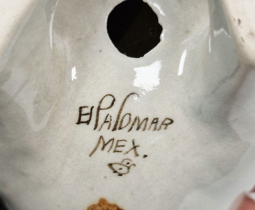 Middle Eastern vase with turquoise ground, a pair of Staffordshire flatback dogs, two Mexican ducks, - Image 7 of 8