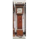 18th century longcase clock by John Glazebrook, Mansfield, the oak case with broken arch door