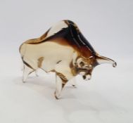 V Nason & C. Murano glass model of a bull in graduated brown colourway (height.14cm, length 23cm)