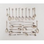 Small collection of silver teaspoons, coffee spoons, salt spoons, etc, approx. 6ozt (1 box)