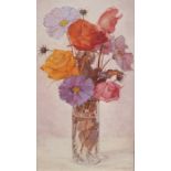 Alvaro Segovia  Oil on canvas  "Intima Primavera", still life study of flowers in vase, signed and