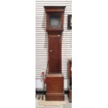 Mahogany longcase clock case (218cm)Condition ReportWidth of dial for the hood approx. 28cm wide