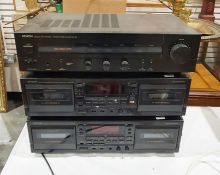 Denon PMA-320 integrated stereo amplifier, serial no.9022402136, a Denon DRW-585 double cassette