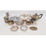 Quantity of loose and cased plated flatware, wine taster, trays and other silver-plated ware (1
