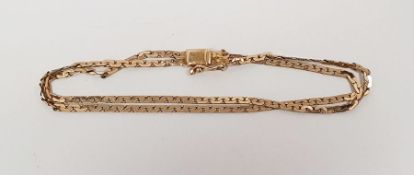9ct gold two-strand chain-link bracelet, marked 375, 5g approx.