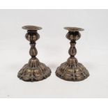 Pair of early 20th century German candlestick holders, marked C.W.Miller 800 Koblenz, each 12.5cm