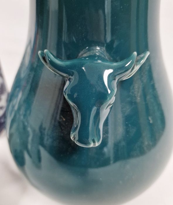 Middle Eastern vase with turquoise ground, a pair of Staffordshire flatback dogs, two Mexican ducks, - Image 3 of 8