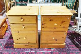 Pine filing cabinet and a pine three-drawer chest (2)