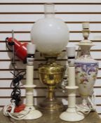 Eight various table lamps and shades (8)