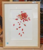 Christina Hart-Davies Watercolour "Rosehips", signed in pencil lower right John Fletcher - 20th