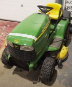 John Deere LTR166 ride-on lawnmower Condition ReportUnable to start it up and unable to say