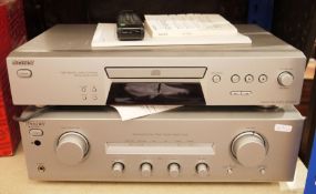 Sony compact disc player, model no. CDP-XE270, a Sony integrated stereo amplifier, model no.TA-FE370