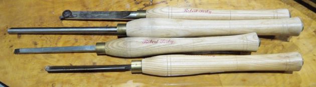Four Robert Sorby, Sheffield wood turning chisels (4)