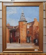 M. Brown - 20th century Oil on board Study of a building, signed lower right together with three