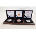 Three silver proof coins to commemorate RAF  (2) and least we forget poppy