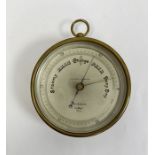 Brass cased Short & Mason (London) Tycos barometer, with silvered dial, 12cm diam.