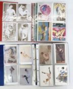 Quantity of early 20th century glamour postcards (2 albums) Condition ReportContaining over three