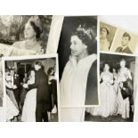 Four vintage black and white photographs of the Royal Family: a black and white photograph of