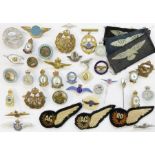 Collection of Royal Air Force and Royal Observer Corps badges. WWII German label badge (1 box)