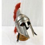 Greek Spartan reproduction helmet and standCondition ReportAppears to be full size (possibly