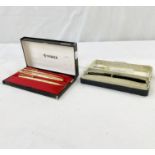 Parker gold-plated pen set to include fountain pen, propelling pencil and ballpoint, with line
