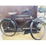 An 1930s RAF bicycle possibly Elswick with Sturmey Archer Trigger 3 or 4 speed, painted black,