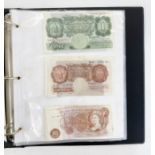 Bank notes to include 1955 £5 note serial no. A54 A/035273 small split on one side (1 folder)