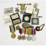 Group of (individual) war medals, base metal RAF sweetheart brooch (1 bag)Condition ReportNames to