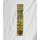 Victorian 'With Best Wishes' bookmark decorated with a sewn five pound note