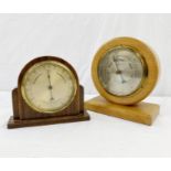 Negretti & Zambra (London) oak cased barometer, early-mid 20th century, the silvered dial numbered